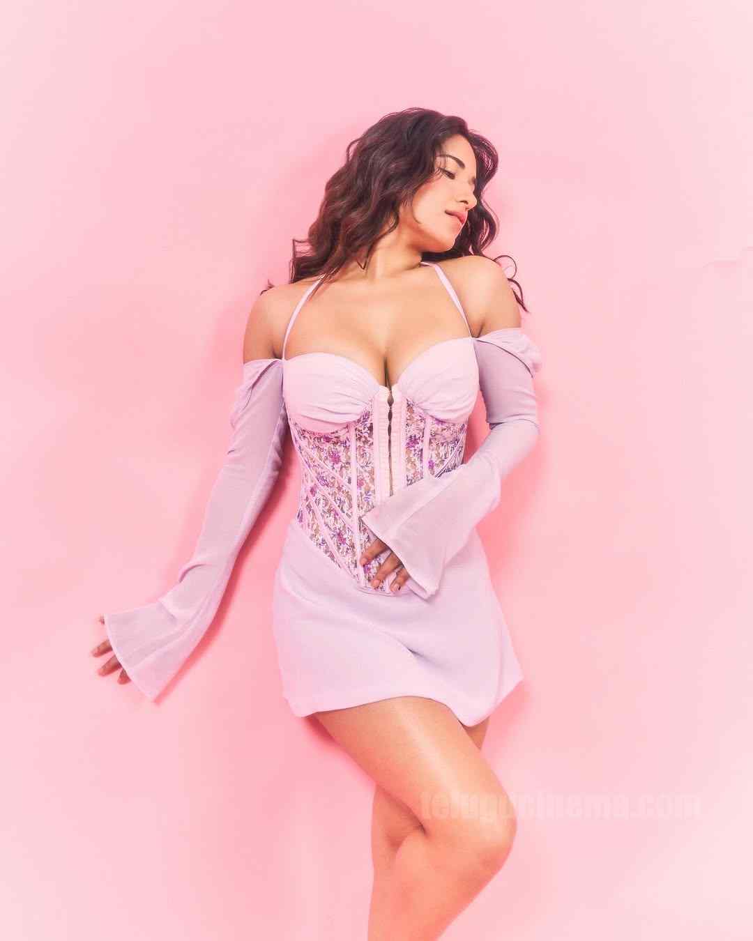 Ruhani Sharma Pink Mini Dress