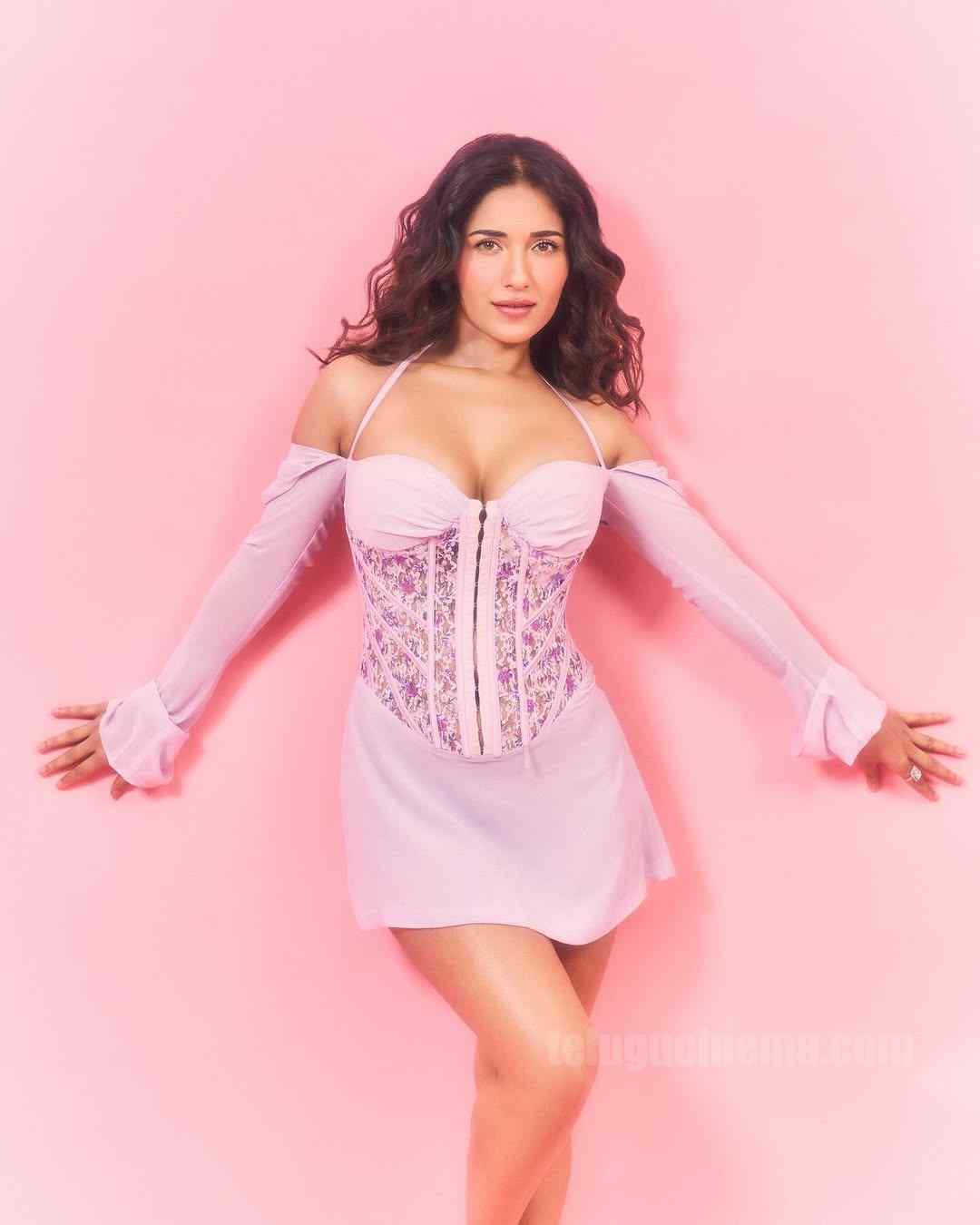 Ruhani Sharma Pink Mini Dress