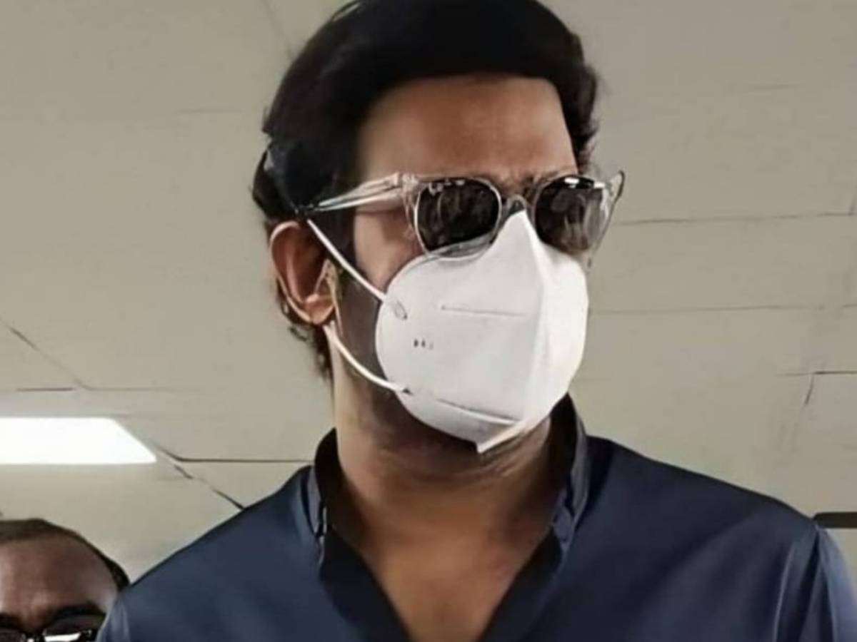 Prabhas with a facemask