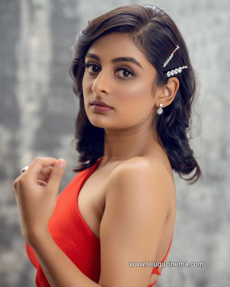 Esther Anil In A Red Gown Telugu Cinema