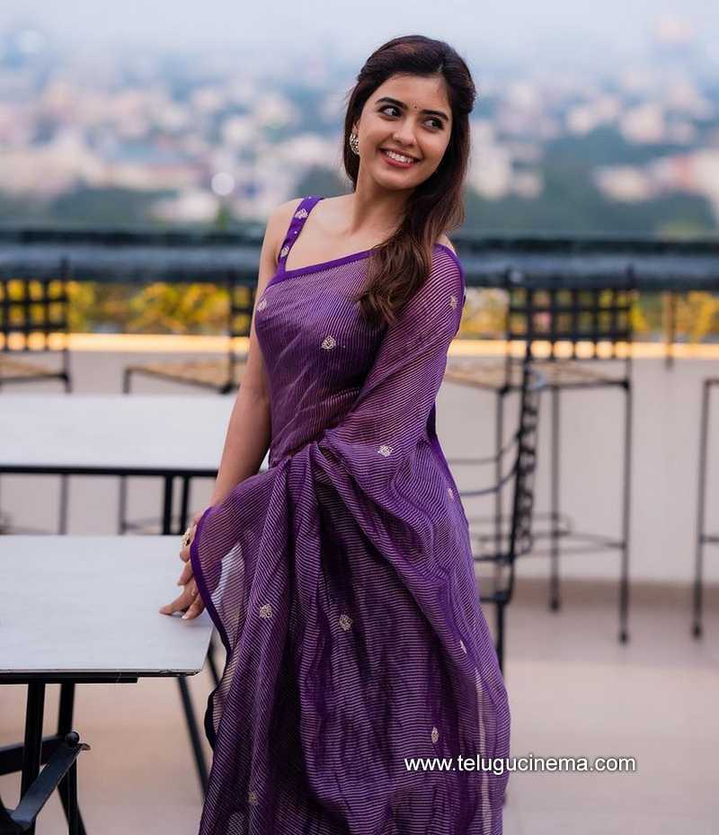 Amritha Aiyer in a purple Saree | Telugu Cinema