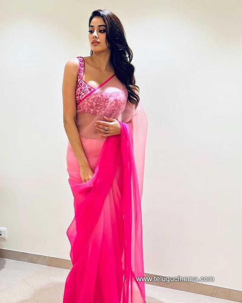 Janhvi Kapoor in a pink Saree | Telugu Cinema
