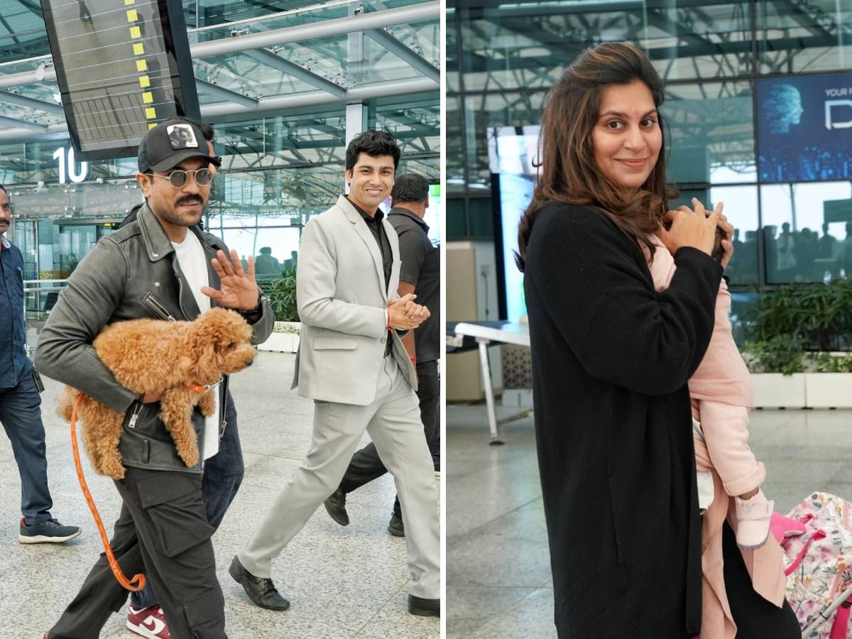 Ram Charan and his wife leave for Italy | Telugu Cinema