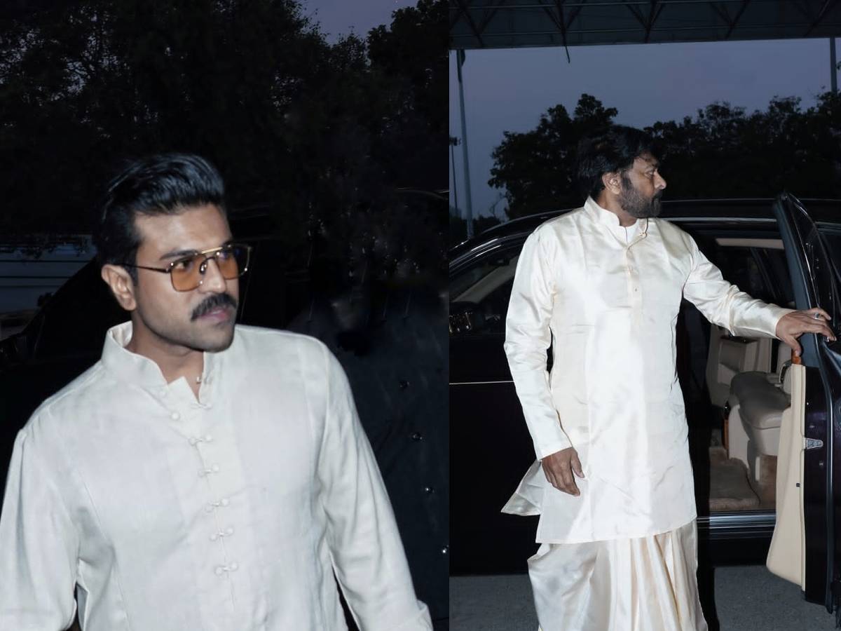 Chiranjeevi and Ram Charan leave for Ayodhya 1 Chiranjeevi and Ram Charan