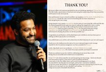 NTR thanks fans