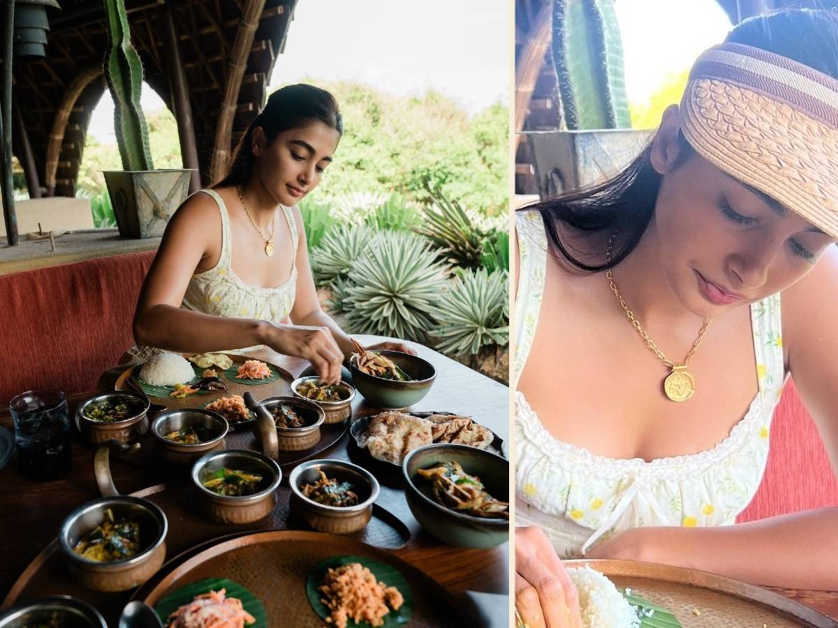 Pooja Hegde enjoys Sri Lankan food