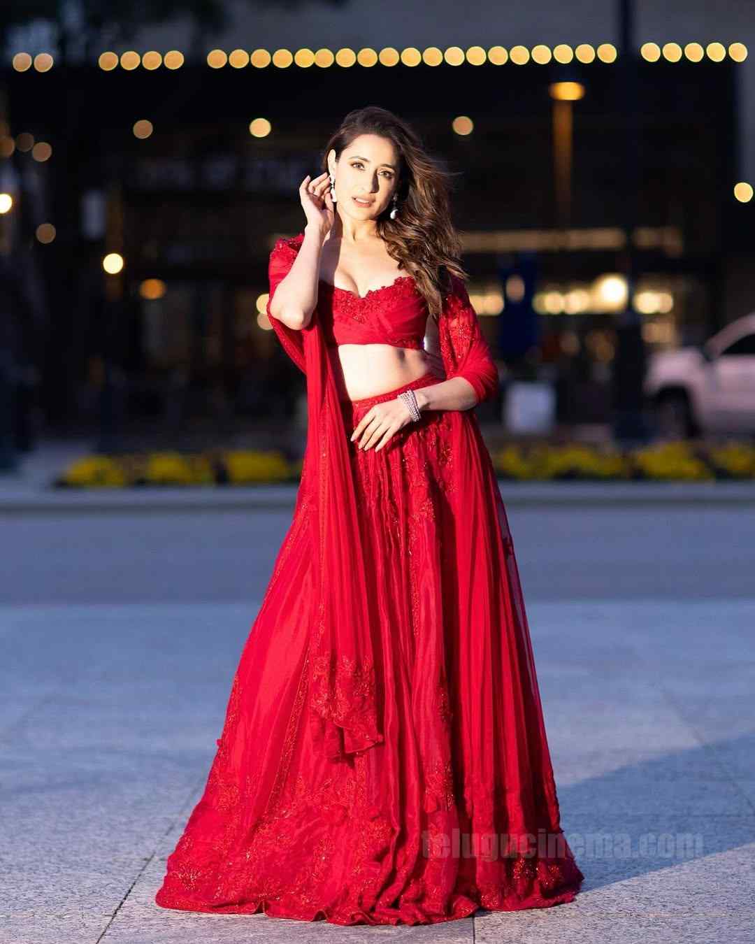 Pragya Jaiswal shines in red in Dallas