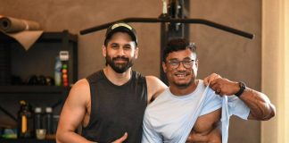 Naga Chaitanya with fitness coach