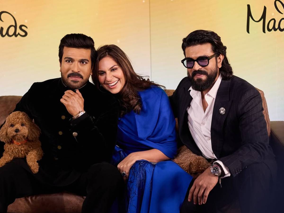 Ram Charan with wax statue