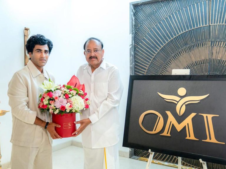 Sharwanand with Venkaiah Naidu