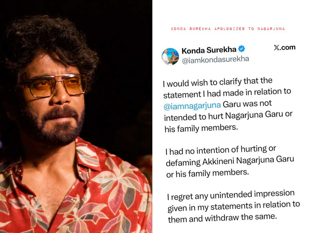 Telangana minister Konda Surekha apologizes to Nagarjuna 1 Nagarjuna Akkineni and Konda Surekha