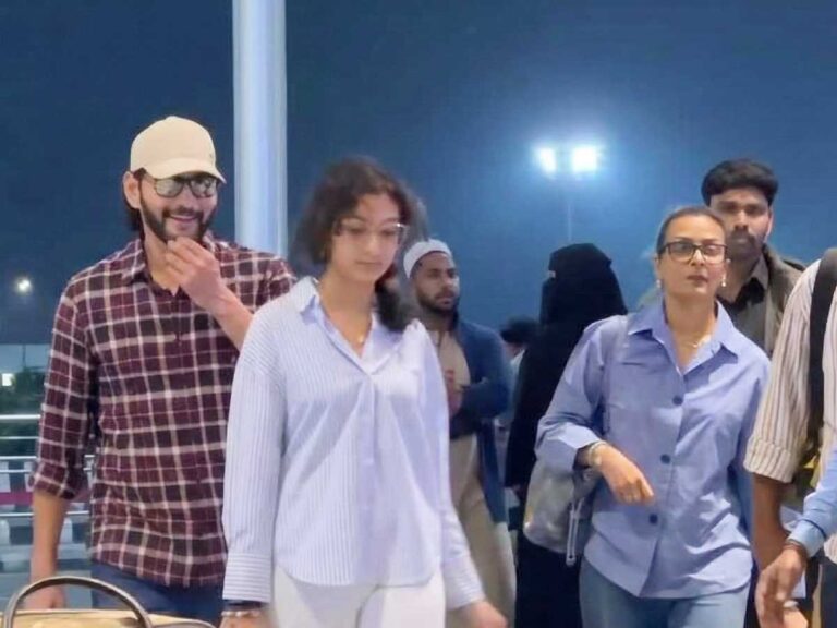 Mahesh Babu, his daughter and wife