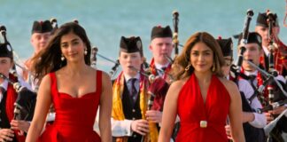 Mrunal Thakur and Pooja Hegde in Chunnari Chunnari song