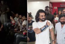 Ram Charan watches Peddi with fans at Prasads Multiplex Ram Charan at Prasads