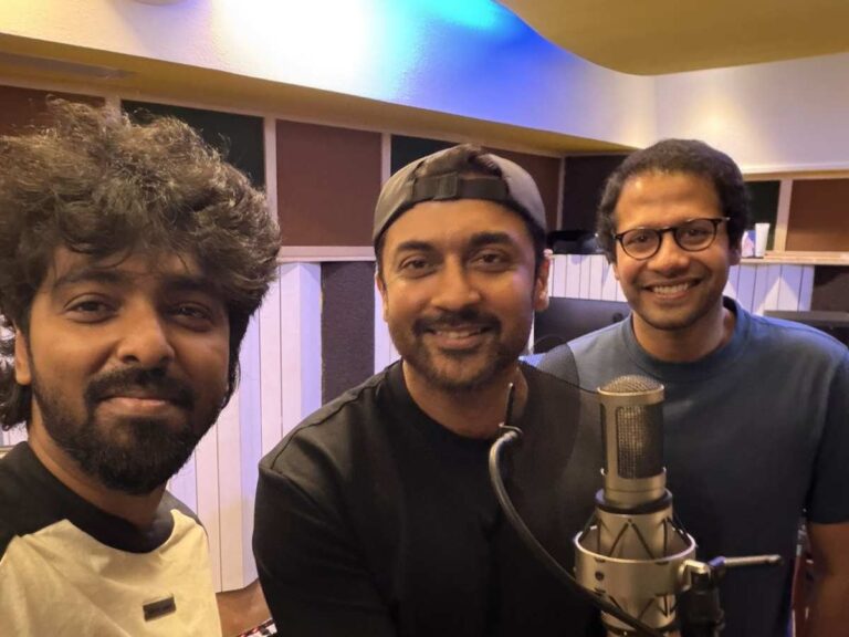 Suriya with GV Prakash Kumar and Venky Atluri