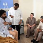 AP CM Chandrababu Naidu visits Pawan Kalyan after shoulder surgery