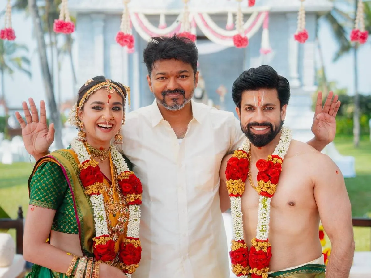 Vijay at Keerthy Suresh wedding