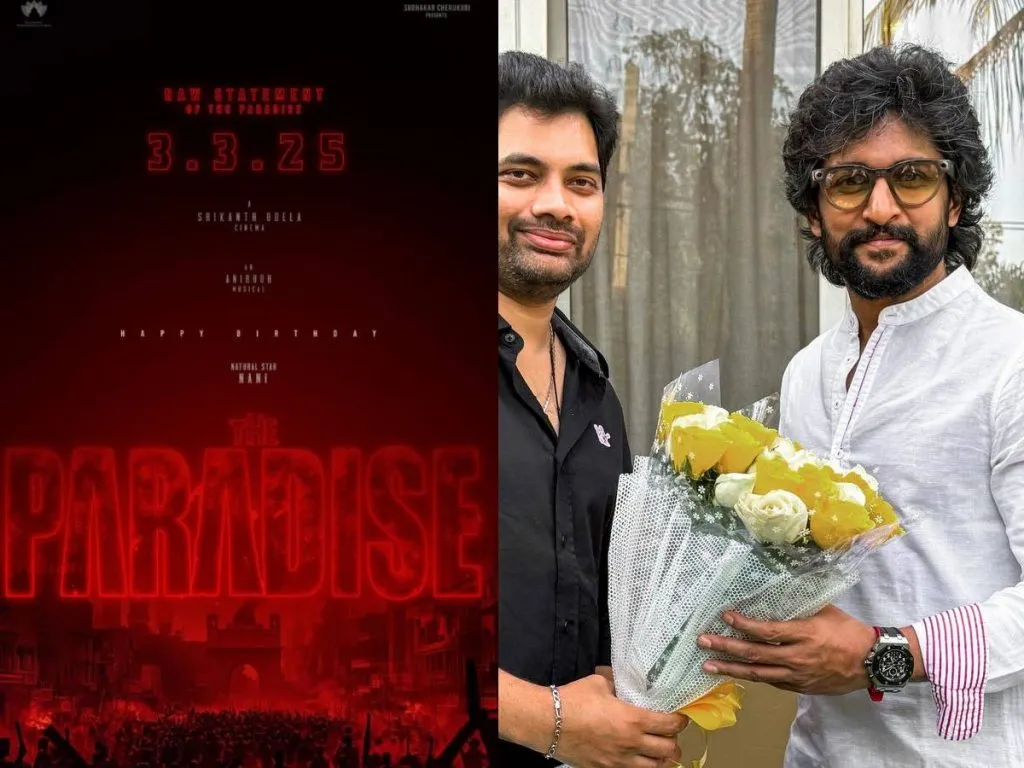 Nani with producer Sudhakar Cherukuri of 'The Paradise'
