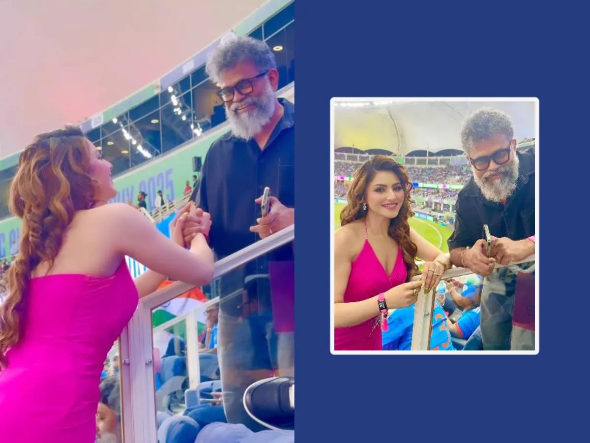 Urvashi Rautela chatting with Sukumar in Dubai